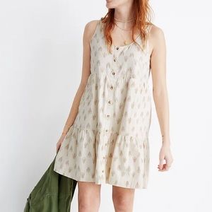 Madewell Sleeveless Button Front Tiered Mini Dress